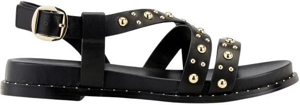 Cosmoparis Stijlvolle Rock Sandaal met Gouden Studs