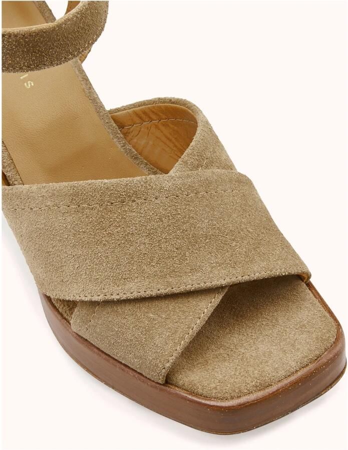 Cosmoparis Taupe Suède Hak Sandalen Priska - Foto 2