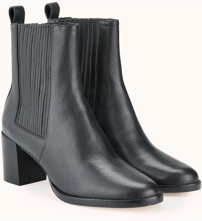 Cosmoparis Zwarte Leren Chelsea Laars met Hak