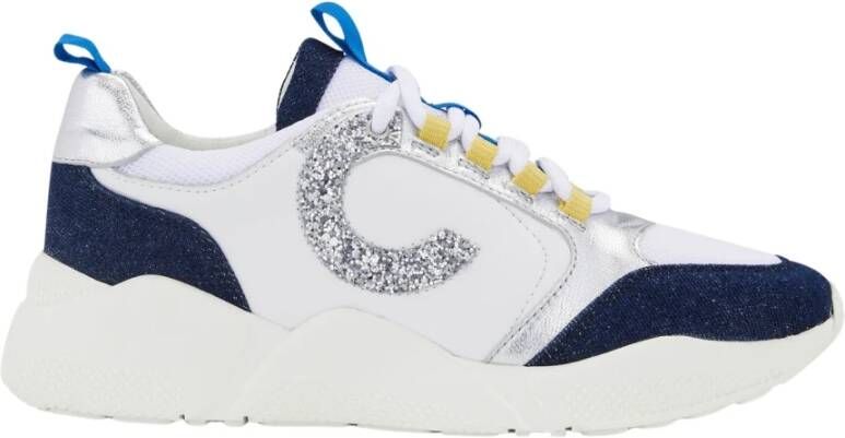 Cosmoparis Denim Glitter Sneakers voor Trendy Look