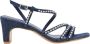 Cosmoparis Denim Sandalen met Hak en Strass-versieringen - Thumbnail 1