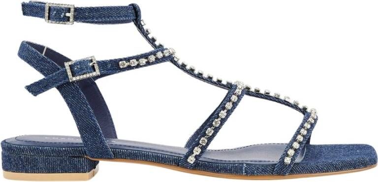 Cosmoparis Denim strass enkelband sandaal