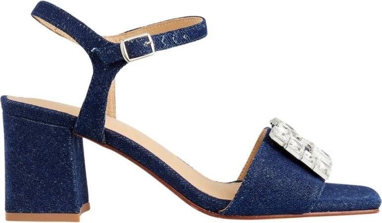 Cosmoparis Denim Strass Sandalen voor Vrouwen