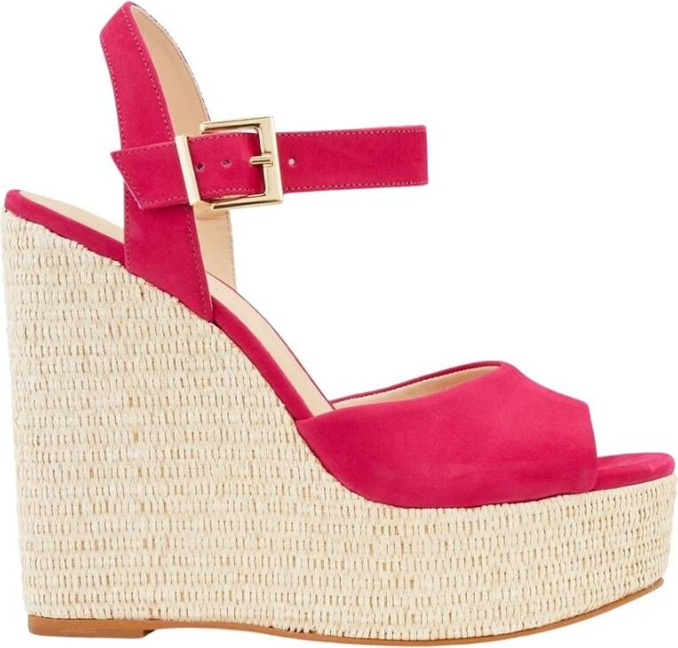 Cosmoparis Framboos Nubuck Sleehak Sandaal