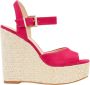 Cosmoparis Framboos Nubuck Sleehak Sandaal - Thumbnail 1
