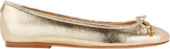 Cosmoparis Metallic Goud Gekraakt Leren Ballerina Schoenen