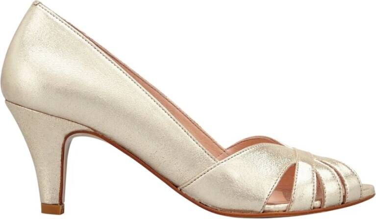 Cosmoparis Metallic Gouden Open Teen Hakken