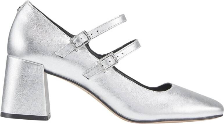 Cosmoparis Metallic Zilveren Leren Bandjes Hakken