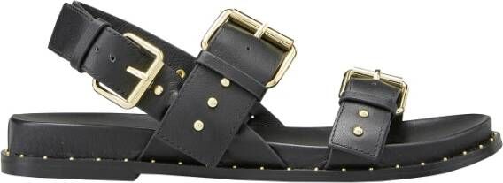Cosmoparis Neo-rock platte sandaal met gouden studs