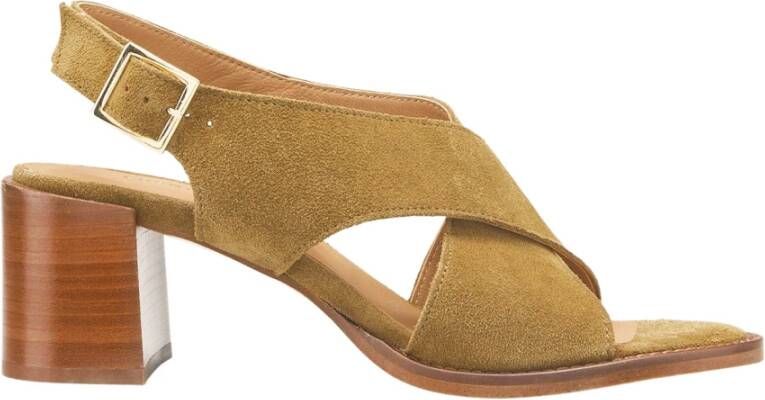 Cosmoparis Kameel Suède Hak Sandalen