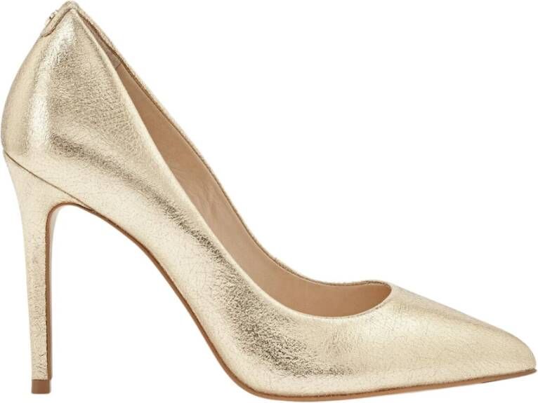Cosmoparis Puntige Hak Pump in Platinum Cracked Leather