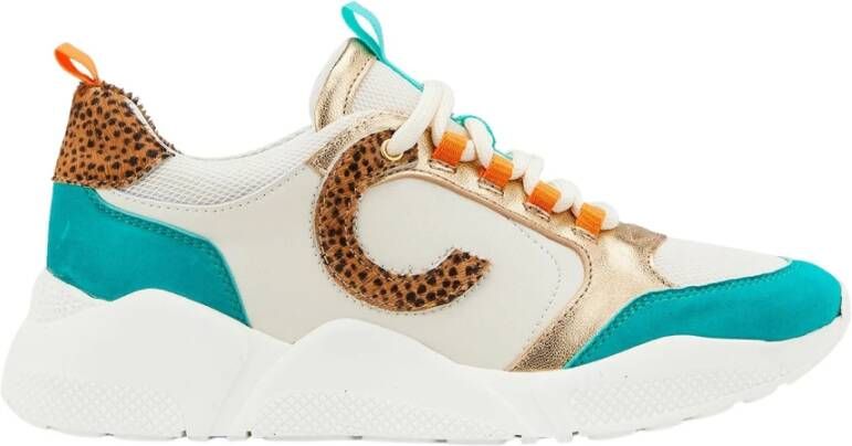 Cosmoparis Turquoise Luipaard Sneakers voor Trendy Comfort