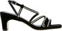 Cosmoparis Zwarte Fluweel Hak Sandaal met Strass - Thumbnail 1