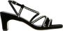 Cosmoparis Zwarte fluwelen hak sandaal met Strass - Thumbnail 1