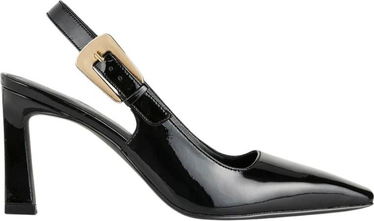 Cosmoparis Zwarte Lakleren Slingback Hakken