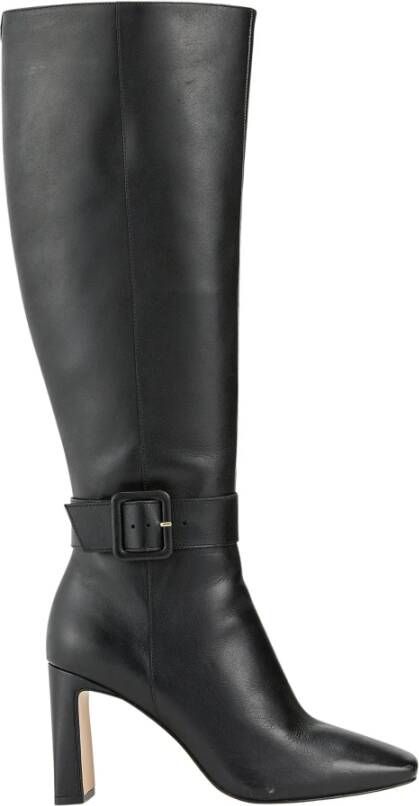 Cosmoparis Zwarte leren enkellaars met 8 cm hak