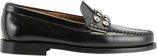 Cosmoparis Zwarte leren mocassin met strass