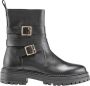 Cosmoparis Zwarte leren rangerboot met bandjes - Thumbnail 1