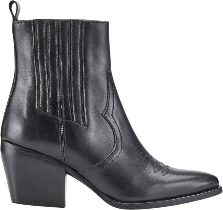 Cosmoparis Zwarte leren western enkellaars