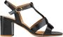 Cosmoparis Zwarte Sandalen van Gebarsten Leer met 7cm Blokhak - Thumbnail 1