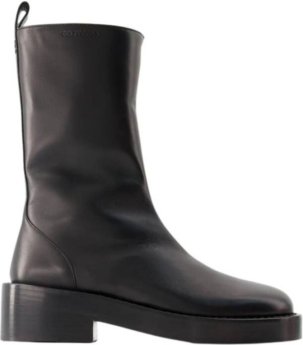 Courrèges Boots Zipped Ankle Boots Leather Black in zwart