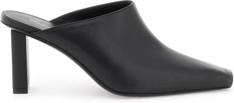 Courrèges Leren muiltjes met uitsnijdingen Black Dames