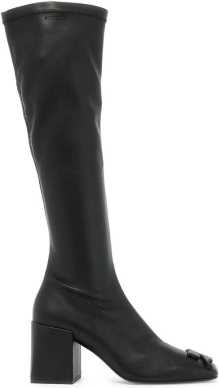 Courrèges Stretch Eco-Leren Blokhaklaarzen Black Dames
