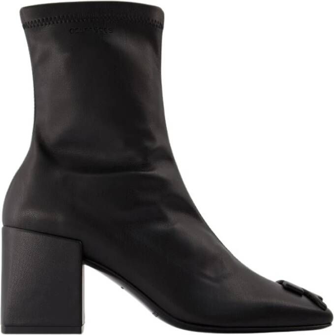 Courrèges Zwarte Enkellaarzen van Synthetisch Leer Black Dames