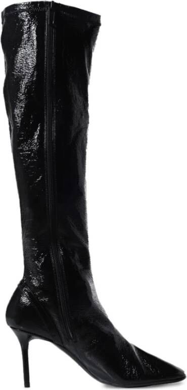 Courrèges Zwarte Laarzen met gecoate afwerking Black Dames