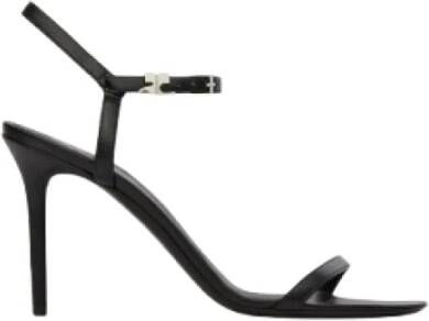 Courrèges Zwarte Leren Avondsandalen met AC Gesp