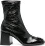 Courrèges Zwarte Leren Blokhaklaarzen Black Dames - Thumbnail 1