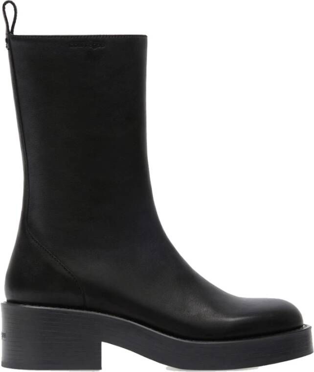 Courrèges Zwarte Riderlaarzen met Ronde Neus Black Dames
