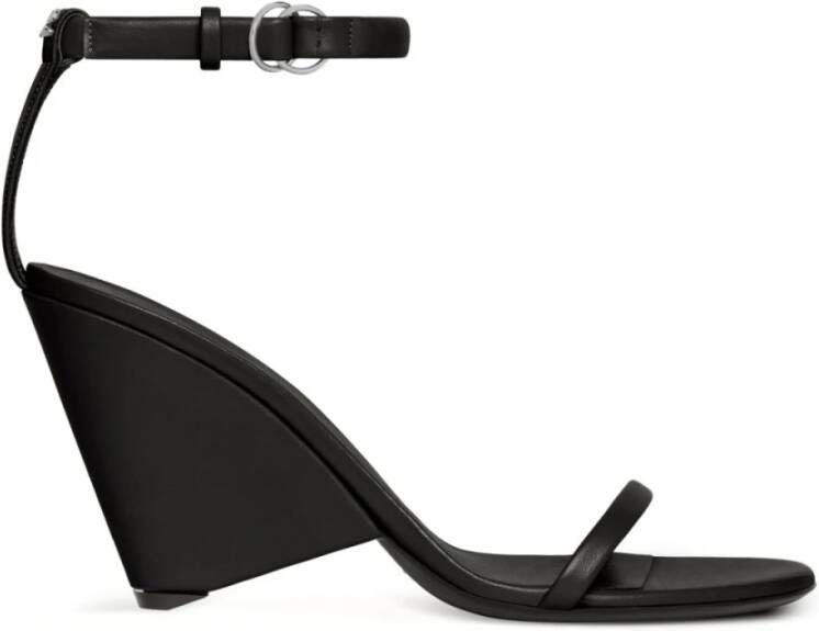 Courrèges Zwarte Sleehak Sandalen met Enkelband