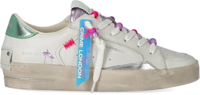 Crime London Aqua Charms Sneaker met Vintage Finish