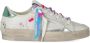 Crime London Witte leren sneakers met groene details - Thumbnail 2