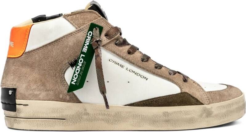 Crime London Beige Sneakers met Premium Materialen