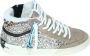 Crime London Beige Suède en Platina Glitter Sneaker - Thumbnail 1