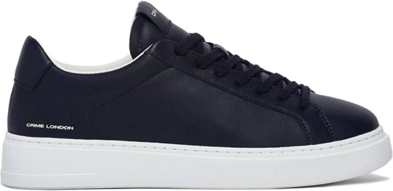 Crime London Blauwe Leren Sneaker met Witte Details Blue Heren