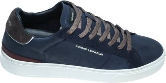 Crime London Blauwe Suède Leren Sneaker