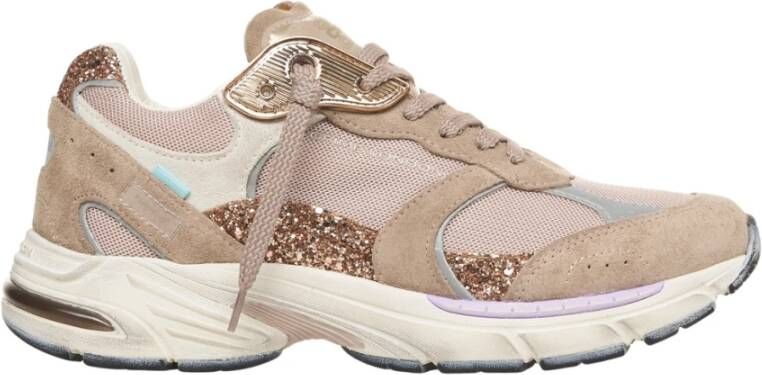 Crime London Bruine Sneakers Fugitive Glitter Metallic