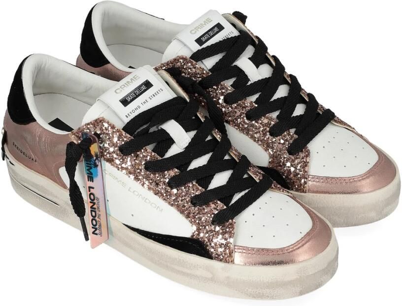 Crime London Bronze Glitter Sneakers Sk8 Deluxe Ambre