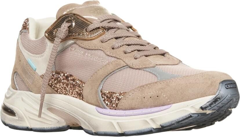 Crime London Bruine Sneakers Fugitive Glitter Metallic