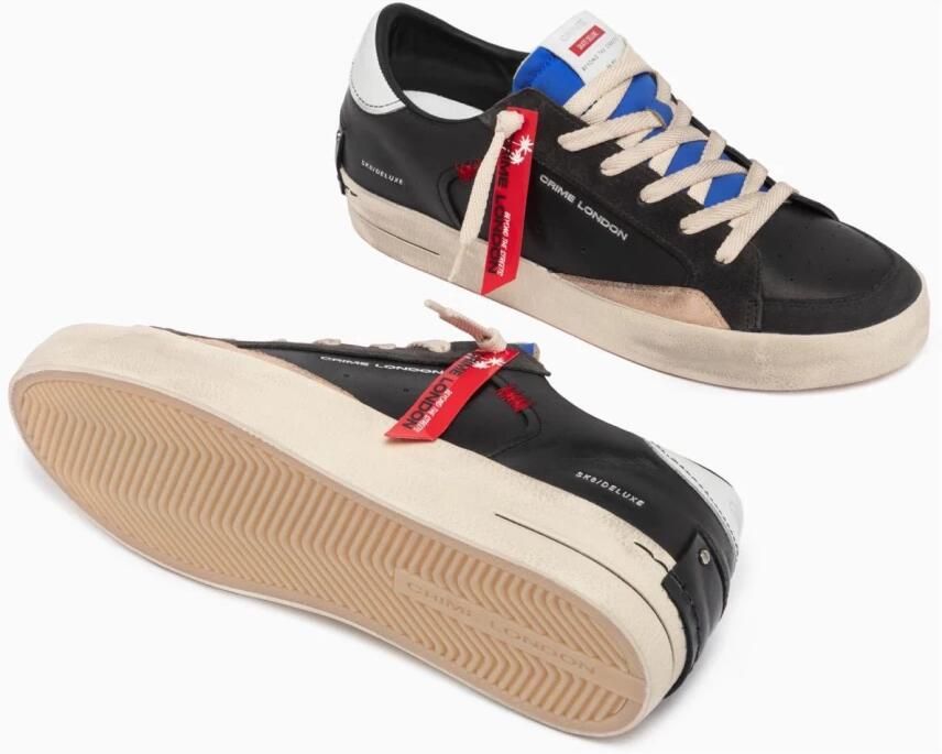 Crime London Deluxe Heren Sneaker Zwart Label Black Heren