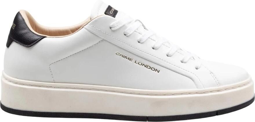 Crime London Witte Leren Sneakers met Bandzool White Heren - Foto 2