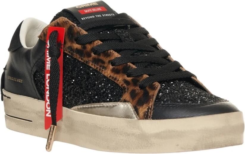 Crime London Dierenprint Sneakers Nero Aw25