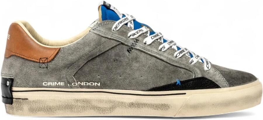 Crime London Blauwe Chill Suède Leren Sneakers