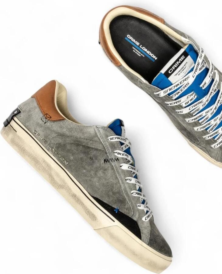 Crime London Blauwe Chill Suède Leren Sneakers - Foto 2