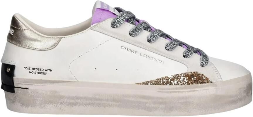 Crime London Gedistilleerde Platform Sneakers met Glitterdetails