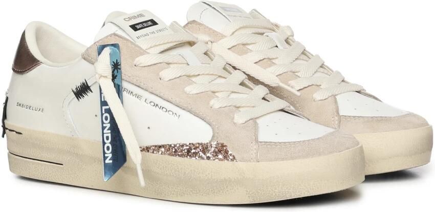 Crime London Leren Sneakers met Metalen Details