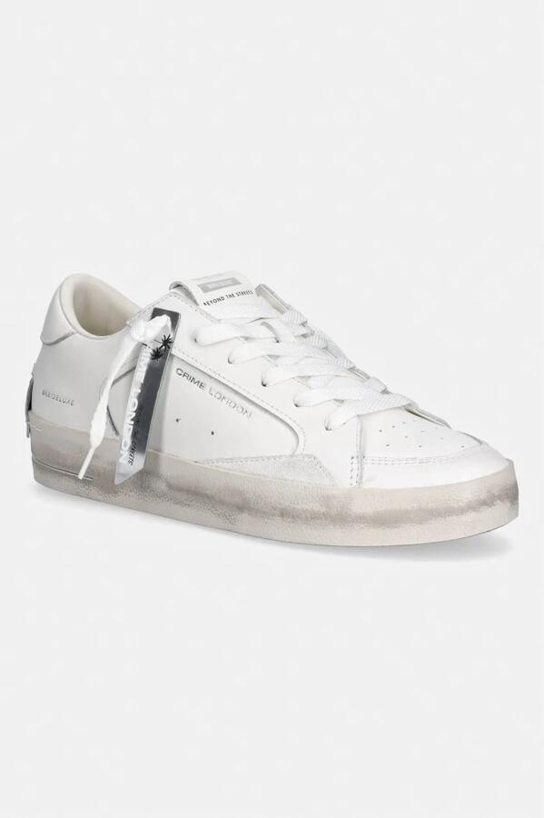 Crime London Witte Leren Sneakers met Bandzool White Dames - Foto 4